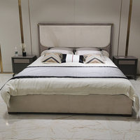 Italienisches Luxus-Lederbett für das Hauptschlafzimmer, 1,8 Meter Bett, modern, schlicht, neu, Doppelbett, Ganzhausanpassung möglich