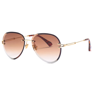 DAISYER 2021 Nouveautés Tendance Grand Cadre <span class=keywords><strong>À</strong></span> <span class=keywords><strong>La</strong></span> <span class=keywords><strong>Mode</strong></span> Or Pont Sans <span class=keywords><strong>Monture</strong></span> Femmes Lunettes <span class=keywords><strong>De</strong></span> Soleil - Product Image 3