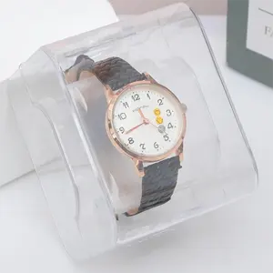 2024 New Ladies Quartz Wrist Watch Classical Glass Mirror Leather 5mm Thin Case Individual Boxed Students China Wholesale Gift