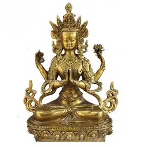 室内外佛教金属雕塑真人大小佛像仿古青铜冥想西藏佛像