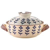 Ensemble de casseroles en céramique peintes à la main de style zen asiatique japonais avec couvercle résistant aux hautes températures Applicable aux cuisinières à gaz et aux fours