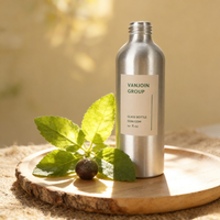 Bouteille pulvérisateur ronde en aluminium 200ml 300ml 500ml finition mate avec bouchon à vis pour le nettoyage, la maison, les voyages et les soins capillaires