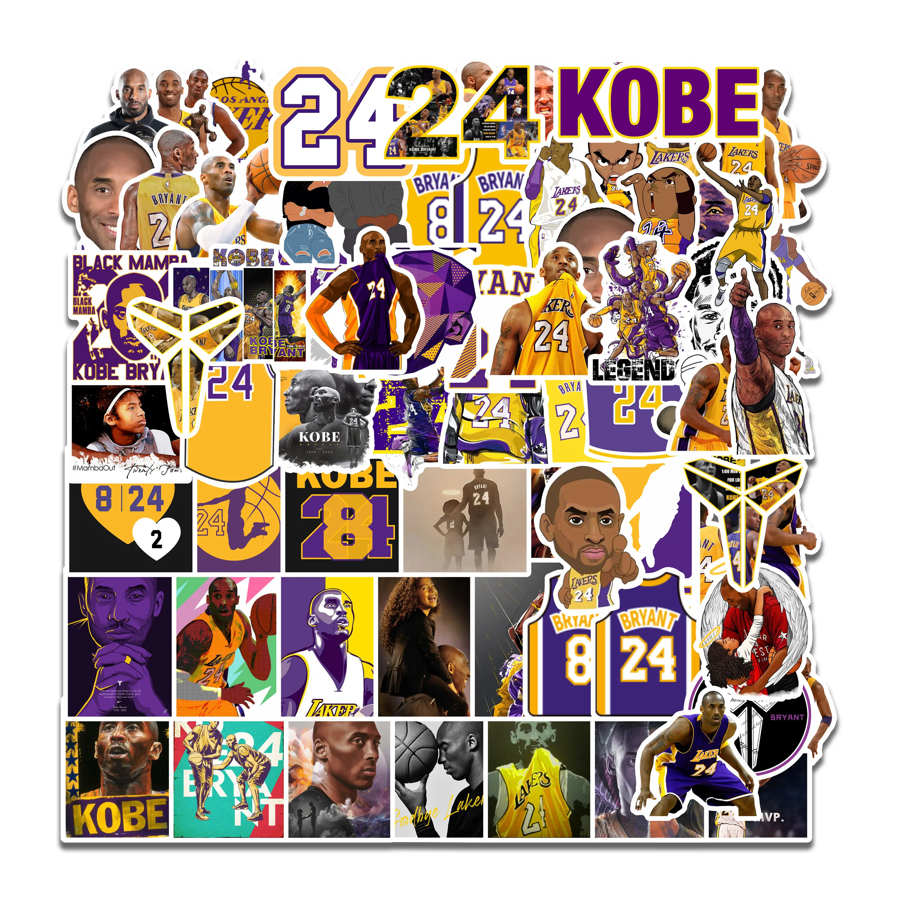 75 pcs/bag Kobe Bryant Tribute #24 Jersey Vinyl basketball stars Sticker