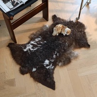 Tapis en peau de mouton véritable, moelleux et doux, de qualité supérieure, en une seule peau, pour chambre/salon, couverture de chaise, hiver