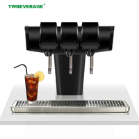 Distributeur de boissons froides TWBEVERAGE à 3 robinets, avec machine de refroidissement, pour sirops, boissons gazeuses et sodas post-mix