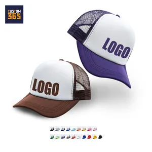 Wholesale Mens Foam Breathable 5 Panel Mesh Nets Custom Logo Hats Trucker Cap Summer Casual OEM Service Curved Outdoor Adults