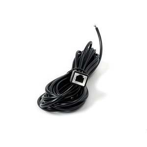 Câble Ethernet industriel blindé noir 8 conducteurs avec <span class=keywords><strong>prise</strong></span> industrielle vers fil étamé nu, faisceau de câblage réseau pour équipement de surveillance CCTV - Product Image 1