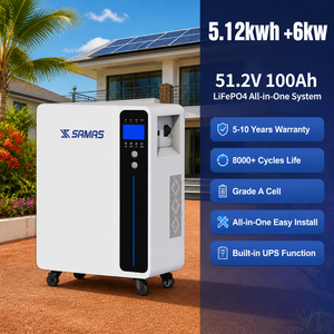 อินเวอร์เตอร์ไฮบริด 5kW 5.12kWh 100Ah พร้อมแบตเตอรี่ รองรับ RS485 Modbus WiFi ระบบตรวจสอบ ใช้งานร่วมกับ Growatt Deye ขายส่ง - Product Image 1