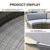 Kommerzielles Modernes Großes Rundes Modulares Sofa Komplette Möblierung für Villa-Apartment-Projekte Maßgefertigtes Outdoor PE-Rattan-Sofa-Set