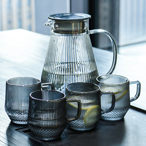 Ensemble 5 Pièces, Prix Usine, Emballage Boîte, Articles de Table pour Maison et Cuisine, Carafe <span class=keywords><strong>à</strong></span> Eau Froide, Pichet et Tasses en <span class=keywords><strong>Verre</strong></span> - Product Image 5