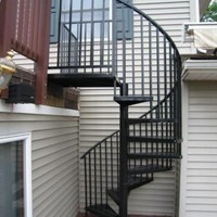Columna de hierro forjado para exteriores, escalera de caracol curvada para el hogar, ático para exteriores, dúplex, producto de calidad para uso doméstico