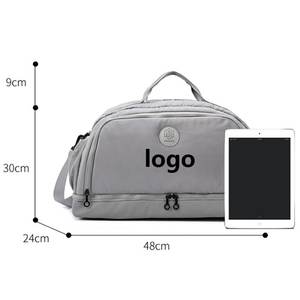 Sac à bagages portable séparé humide et sec couleur unie sac de fitness simple grande capacité <span class=keywords><strong>voyage</strong></span> d'affaires sac de <span class=keywords><strong>voyage</strong></span> à bandoulière - Product Image 3