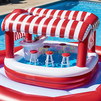 Bar flottant gonflable de luxe en PVC pour piscine, idéal pour les fêtes familiales et les loisirs aquatiques dans le jardin