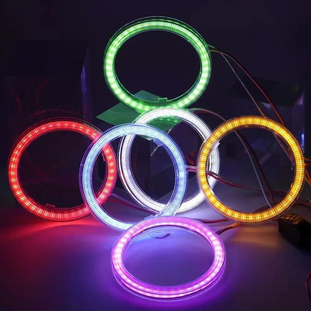 105mm Car COB LED Headlight Angel Eyes Bulb Halo Ring Lamp DC 12V DRL Fog Daytime Running Light Motorcycle Decorative Lights