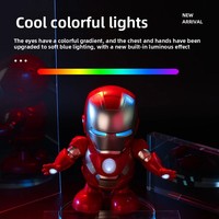 Robot dansant électrique à succès avec lumière et musique, figurine d'action de super-héros, jouet interactif amusant à piles pour enfants