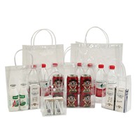 Sacs fourre-tout transparents en PVC de Wenzhou en stock, sacs cadeaux, pochettes souvenirs et emballages pour cadres photo ; Fermeture à pression disponible pour la vente en gros