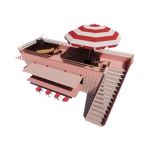 Casa Contenedor Rectangular de Diseño Moderno para Tienda u Oficina Móvil con Escaleras y Toldo - Product Image 1