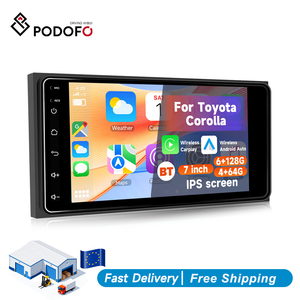 Autoradio Android Podofo 6+128 Go 7 pouces pour voiture avec Carplay et Android Auto GPS Wifi Hifi pour Toyota/Corolla - Product Image 1