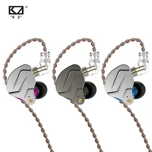 원래 KZ ZSN PRO 헤드폰 3.5mm 유선 스테레오 HiFi베이스 음악 인 이어 노이즈 캔슬링 스포츠 이어버드 마이크