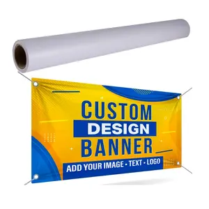 Blank Printable 440gsm Pvc Coated Frontlit backlit Flex Banner Material Customized Digital Printed Banner 840D*840D 18*18