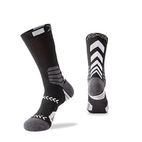 Vente en gros Logo personnalisé Respirant Compression Coton Cyclisme Running Athletic Sox Hommes Long Basketball Crew Sport Elite Chaussettes