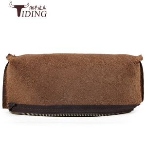 Estuche para lápices de cuero genuino Tiding, capa superior de piel de vaca, bolsa de papelería sencilla para uso escolar y de oficina - Product Image 3
