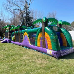 Outdoor commercial bouncy castle with <b>slide</b> parcours d'obstacles gonflable giant inflatable obstacle course - Product Image 6