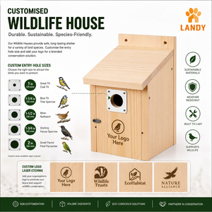 Nichoir pour oiseaux bleus en bois de pin naturel, boîte de nidification extérieure avec protection contre les prédateurs en métal, trou d'entrée de 1,5 pouce pour jardin et patio - Product Image 4
