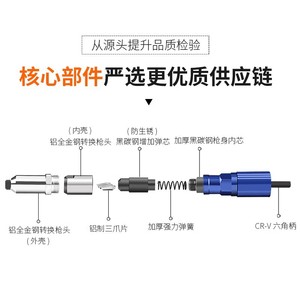 Baolian Electric Rivet Gun Adapter Head 20V Aluminum Blind Rivet Air Riveters - Product Image 4