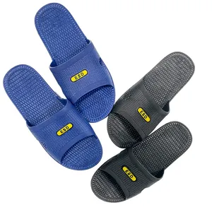 Industrial Black Dust-Free ESD SPU Lab Safety Cleanroom Anti-Static Slipper For Electronic Workshop Worker