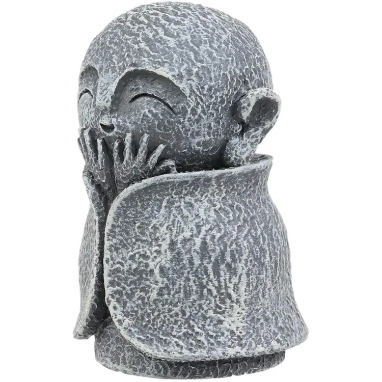Felice Gioiosa Jizo Monaco In Miniatura Giapponese Statua, Bodhisattva Buddha Ksitigarbha Figurine di Protezione per I Bambini