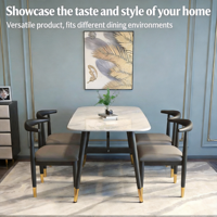 Table à manger en pierre frittée de 12 mm |   Convient aux restaurants, cafés, appartements et locations |   Plateau de table vendu séparément et personnalisable