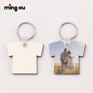 T-shirt em branco Em Forma de DIY Presentes Para Impressão Por Sublimação MDF Chaveiros