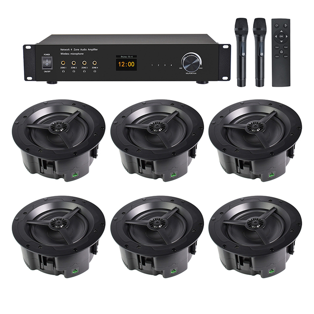 Cloudyx ZA16 16-Channel 16-Zone Aluminium Amplifier | 4-Zone Wall Mount Mini Rack AirPlay 2 DLNA USB-C Whole Home Audio
