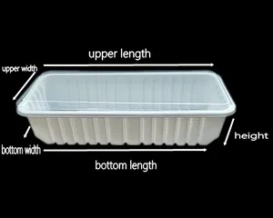 Bandeja de plástico PP blanca desechable bandejas de embalaje de alimentos con tapa