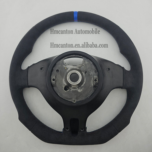 Volante Deportivo Alcantara Azul con Franja Superior Azul y Costuras Azules para BMW E46, el Más Popular - Product Image 3