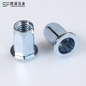 Thép carbon mạ kẽm Đầu phẳng <span class=keywords><strong>Hex</strong></span> đinh tán hạt mù đinh tán 6-32 8-32 10-24 1/4 5/16 3/8 1/2 SAE Hướng dẫn sử dụng đinh tán <span class=keywords><strong>Nut</strong></span> M6 M8 - Product Image 2