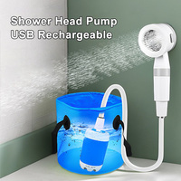 Pommeau de douche Portable 2 Modes d'eau de pulvérisation USB 5000mAh batterie buse nettoyage lavage Camping bain extérieur pommeau de douche pompe électrique
