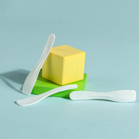 Mini spatule crème cosmétique Stock couleur blanche petite brosse de soins de la peau en plastique avec utilisation de marque privée pour le Logo d'impression de beauté du visage