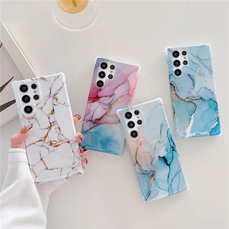 Marble Stone Texture Case For Samsung S22 S21 S20 Ultra Plus A10 A20 A30 A51 A71 Note 10 Plus Note 20 Ultra Soft IMD Back Cover