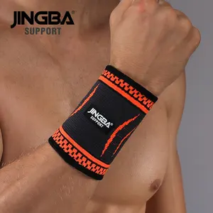 JINGBA toptan özelleştirilmiş etiket renkli elastik naylon örgü bilek desteği spor destekleyen bileklik bilek Brace