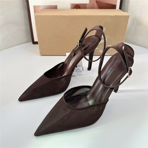 All'ingrosso ZA estate nuove <span class=keywords><strong>scarpe</strong></span> da donna nero burlone <span class=keywords><strong>tacco</strong></span> alto a punta <span class=keywords><strong>con</strong></span> tacchi alti a punta stretta. - Product Image 4