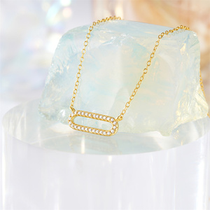 Collar con Colgante Ovalado de Plata de Ley 925 CANNER con Circonitas, Diseño de Lazo y Árbol de Coco, Collar de Lujo con Lazo y Diamantes CZ para Mujer - Product Image 2