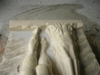 Taille réelle sculpté à la main Hercule nu décoration sculpture mur pierre relief