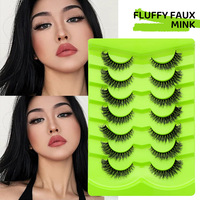 Faux cils russes en bande, courbure D et DD, effet 3D, en vison synthétique, volumineux et légers, pour un look naturel et une extension de cils, pour usage quotidien