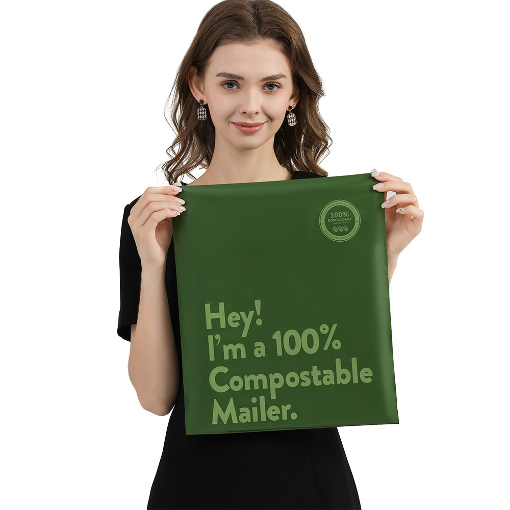 Entrega urgente totalmente biodegradable [verde hierba] 30*345