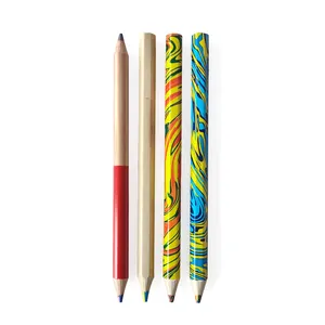 Высококачественный 7 дюймовый натуральный разноцветный карандаш 4 в 1 из свинца радуги карандаш
