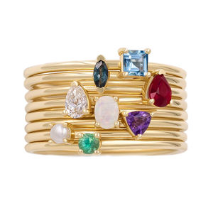 Gemnel Vrouwen Geschenk 925 Sterling Zilveren Zirkonia Geboortesteen Ring - Product Image 1