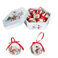 Coffret cadeau de 7 boules peintes suspendues pour décorations de Noël et du Nouvel An