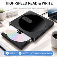 En stock, lecteur DVD externe portable Aigo G100, double port USB C USB 2.0, graveur de CD DVD pour ordinateur portable, ordinateur de bureau, Windows, Mac